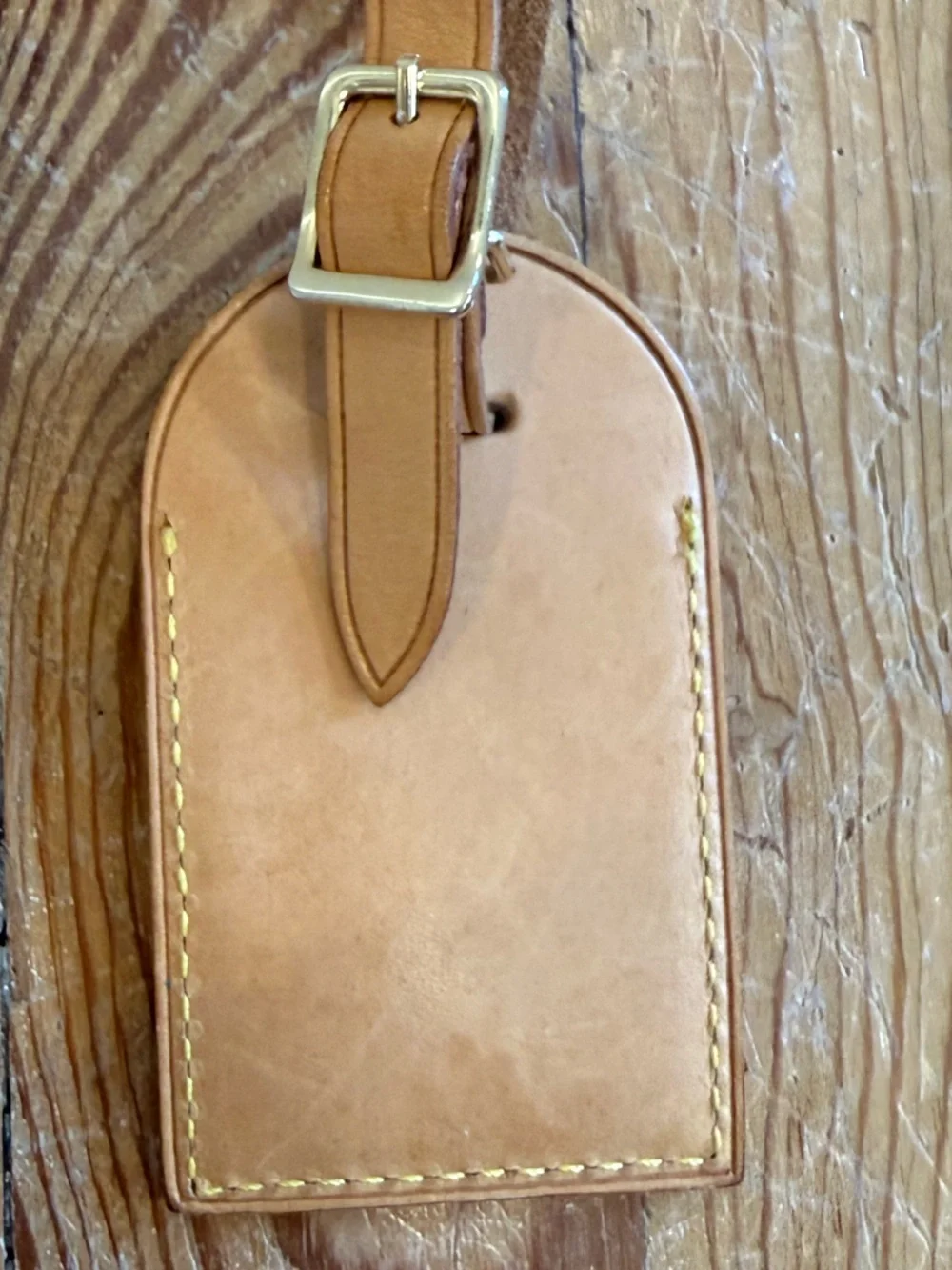 Louis Vuitton Natural Tan Leather Luggage Tag & Strap Set